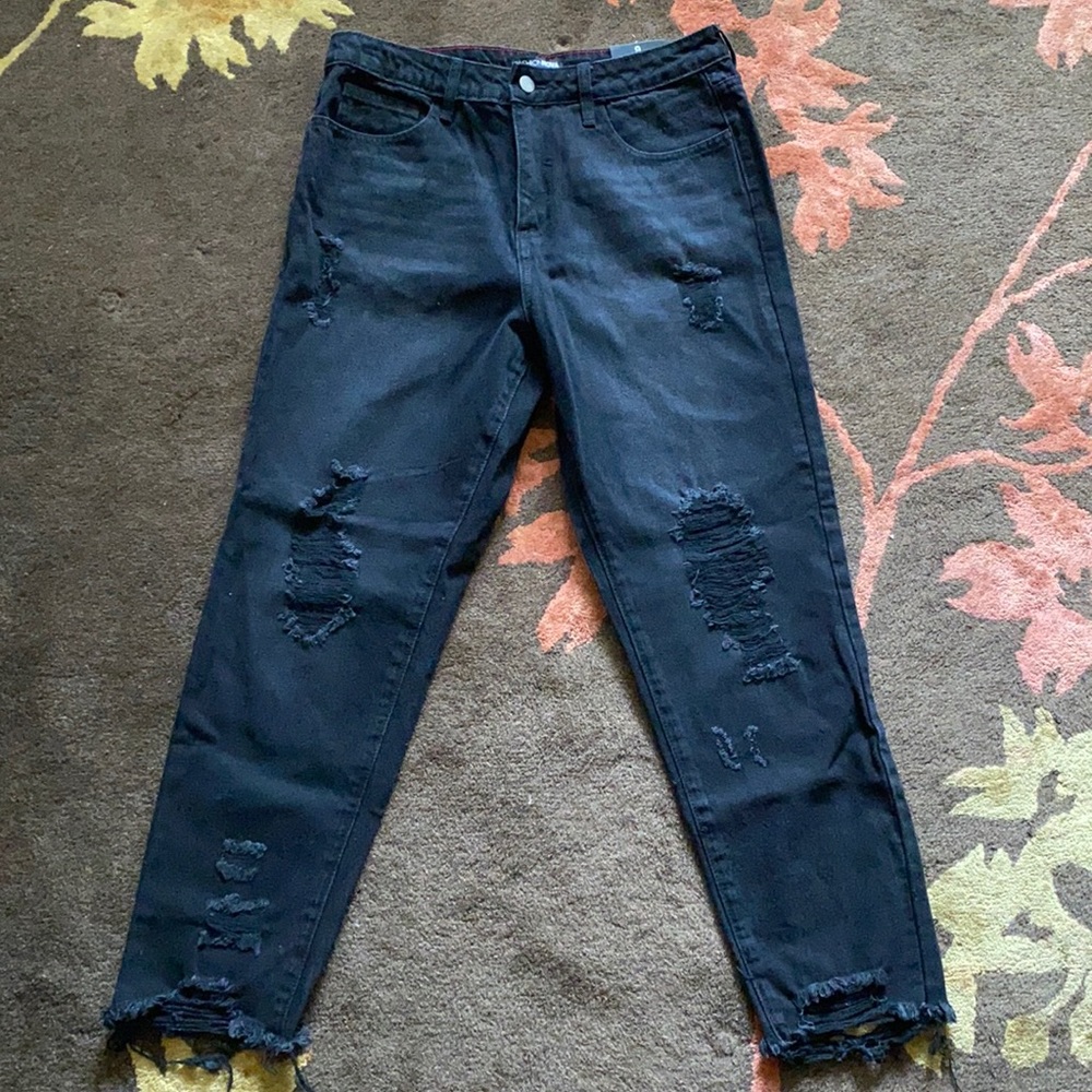 Aged Denim Black Boyfriend Jean